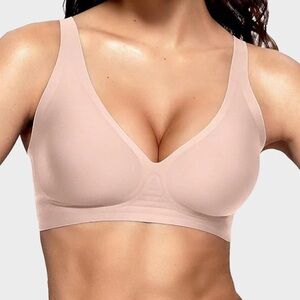 Seamless Deep V Push Up Jelly Bra